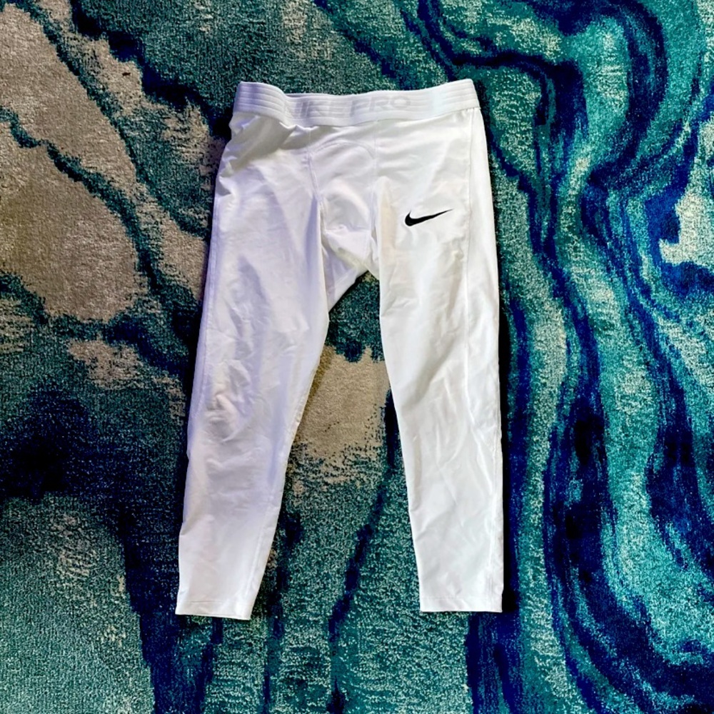 Nike Pro Mens 3/4 white tights XL